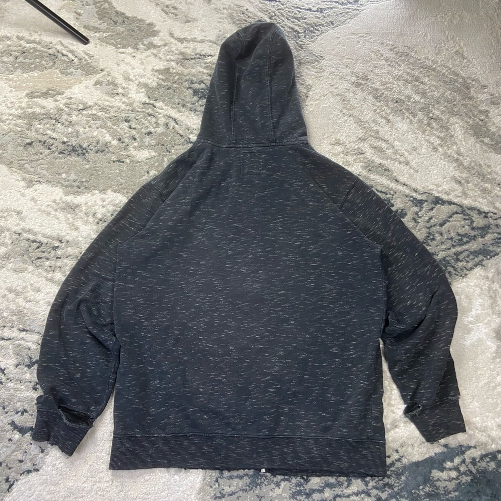 Vintage Y2K Vans Mens L thrashed Dark Grey Heather Full Zip Logo Hoodie - Picture 7 of 8